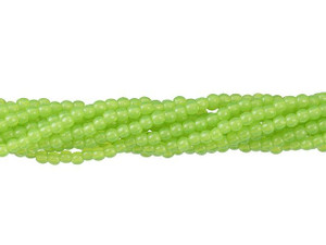 Czech Glass 2mm Milky Dark Peridot Round Bead Strand by Starman Czech Glass 2mm Milky Dark Peridot Round Bead Strand by Starman