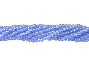 Czech Glass 2mm Milky Sapphire Luster Iris Round Bead Strand by Starman Czech Glass 2mm Milky Sapphire Luster Iris Round Bead Strand by Starman