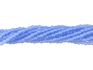 Czech Glass 2mm Milky Sapphire Round Bead Strand by Starman Czech Glass 2mm Milky Sapphire Round Bead Strand by Starman