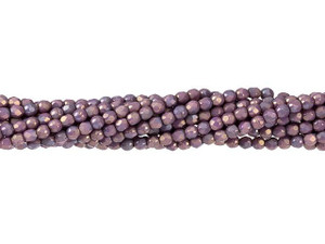 Czech Glass 2mm Opaque Bronzed Smoke Matte Luster Fire-Polish Bead Strand by Starman Czech Glass 2mm Opaque Bronzed Smoke Matte Luster Fire-Polish Bead Strand by Starman