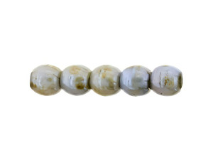 Czech Glass 2mm Opaque Green Luster Round Bead Strand by Starman