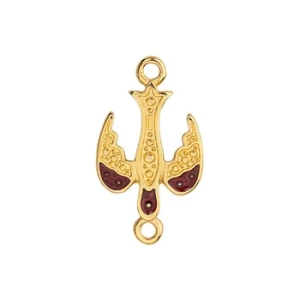 24K Gold-Plated Bird Connector Link with Light Burgundy Accent