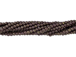 Czech Glass 2mm Opaque Purple Bronze Picasso Round Bead Strand by Starman Czech Glass 2mm Opaque Purple Bronze Picasso Round Bead Strand by Starman