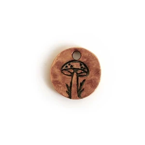 Nunn Design Mini Mushroom Charm 12.6mm, Antique Copper