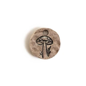 Nunn Design Mini Mushroom Charm 12.6mm, Antique Silver