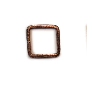 Nunn Design Hammered Small Square Hoop 13.5x13.5x1.4mm, Antique Copper