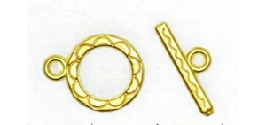 Gold-Tone Ring and Bar Toggle Clasp 12mm with 15mm Bar