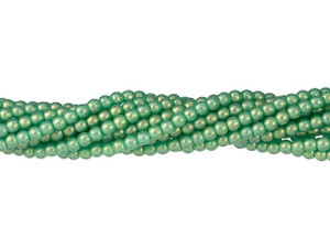 Czech Glass 2mm Sueded Gold Atlantis Green Round Bead Strand by Starman Czech Glass 2mm Sueded Gold Atlantis Green Round Bead Strand by Starman