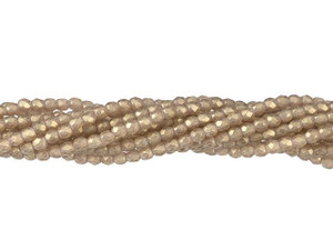 Czech Glass 2mm Sueded Gold Smoky Topaz Fire-Polish Bead Strand by Starman Czech Glass 2mm Sueded Gold Smoky Topaz Fire-Polish Bead Strand by Starman