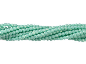 Czech Glass 2mm Sueded Gold Turquoise Fire-Polish Bead Strand by Starman Czech Glass 2mm Sueded Gold Turquoise Fire-Polish Bead Strand by Starman