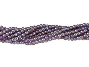 Czech Glass 2mm Tanzanite Luster Iris Round Bead Strand by Starman Czech Glass 2mm Tanzanite Luster Iris Round Bead Strand by Starman