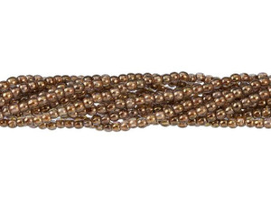Czech Glass 2mm Transparent Gold/Smoky Topaz Luster Round Bead Strand by Starman Czech Glass 2mm Transparent Gold/Smoky Topaz Luster Round Bead Strand by Starman