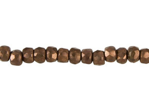 Czech Glass 2 x 3mm Matte Bronze Faceted Roundel Bead Strand by Raven's Journey Czech Glass 2 x 3mm Matte Bronze Faceted Roundel Bead Strand by Raven's Journey