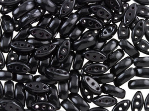 Czech Glass 3 x 8mm Black 3-Hole Cali Bead (100pc bag) Czech Glass 3 x 8mm Black 3-Hole Cali Bead (100pc bag)