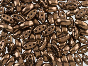 Czech Glass 3 x 8mm Black/Bronze 3-Hole Cali Bead (100pc bag) Czech Glass 3 x 8mm Black/Bronze 3-Hole Cali Bead (100pc bag)
