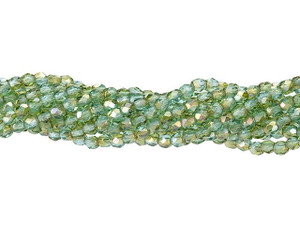 Czech Glass 3mm Aquamarine - Celsian Fire-Polish Bead Strand by Starman