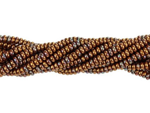 Czech Glass 3mm Bronze Luster Iris Opaque Red Rondelle Bead Strand by Starman Czech Glass 3mm Bronze Luster Iris Opaque Red Rondelle Bead Strand by Starman