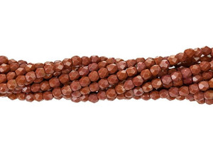Czech Glass 3mm Burnt Umber Fire-Polish Bead Strand by Starman Czech Glass 3mm Burnt Umber Fire-Polish Bead Strand by Starman
