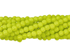 Czech Glass 3mm Chartreuse Melon Bead Strand by Starman Czech Glass 3mm Chartreuse Melon Bead Strand by Starman
