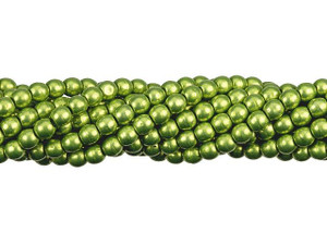 Czech Glass 3mm ColorTrends Saturated Metallic Lime Punch Round Bead Strand by Starman Czech Glass 3mm ColorTrends Saturated Metallic Lime Punch Round Bead Strand by Starman