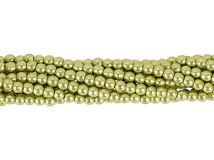 Czech Glass 3mm ColorTrends Saturated Metallic Limelight Round Bead Strand (100pc Strand) by Starman Czech Glass 3mm ColorTrends Saturated Metallic Limelight Round Bead Strand (100pc Strand) by Starman