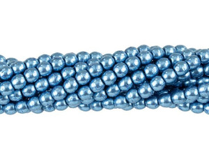 Czech Glass 3mm ColorTrends Saturated Metallic Little Boy Blue Round Bead Strand by Starman Czech Glass 3mm ColorTrends Saturated Metallic Little Boy Blue Round Bead Strand by Starman