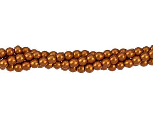 Czech Glass 3mm ColorTrends Saturated Metallic Russet Orange Round Bead Strand (100pc Strand) by Starman Czech Glass 3mm ColorTrends Saturated Metallic Russet Orange Round Bead Strand (100pc Strand) by Starman
