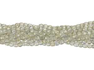 Czech Glass 3mm Gold Marbled - Lt Sapphire Fire-Polish Bead Strand by Starman Czech Glass 3mm Gold Marbled - Lt Sapphire Fire-Polish Bead Strand by Starman