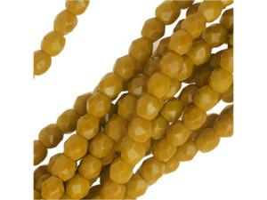 Czech Glass 3mm Goldenrod Fire-Polish Bead Strand by Starman Czech Glass 3mm Goldenrod Fire-Polish Bead Strand by Starman