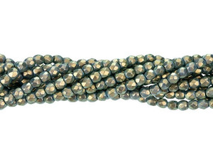 Czech Glass 3mm Halo Ethereal - Shadows Fire-Polish Bead Strand by Starman Czech Glass 3mm Halo Ethereal - Shadows Fire-Polish Bead Strand by Starman