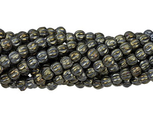 Czech Glass 3mm Iris Brown Melon Bead Strand by Starman Czech Glass 3mm Iris Brown Melon Bead Strand by Starman
