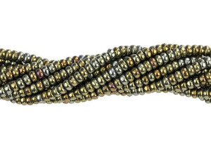 Czech Glass 3mm Iris Brown Rondelle Bead Strand by Starman Czech Glass 3mm Iris Brown Rondelle Bead Strand by Starman