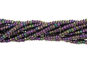 Czech Glass 3mm Iris Purple Rondelle Bead Strand by Starman Czech Glass 3mm Iris Purple Rondelle Bead Strand by Starman