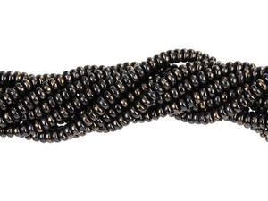 Czech Glass 3mm Jet Bronze Picasso Rondelle Bead Strand by Starman Czech Glass 3mm Jet Bronze Picasso Rondelle Bead Strand by Starman