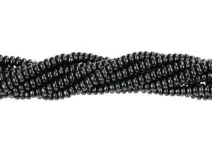 Czech Glass 3mm Jet Rondelle Bead Strand by Starman Czech Glass 3mm Jet Rondelle Bead Strand by Starman