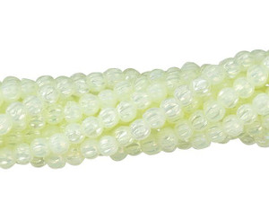 Czech Glass 3mm Luster Iris Lemon Melon Bead Strand by Starman Czech Glass 3mm Luster Iris Lemon Melon Bead Strand by Starman