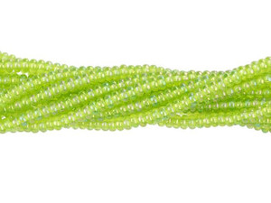 Czech Glass 3mm Luster Iris Olivine Rondelle Bead Strand by Starman Czech Glass 3mm Luster Iris Olivine Rondelle Bead Strand by Starman