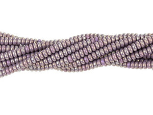 Czech Glass 3mm Luster Iris Opaque Light Amethyst Rondelle Bead Strand by Starman Czech Glass 3mm Luster Iris Opaque Light Amethyst Rondelle Bead Strand by Starman