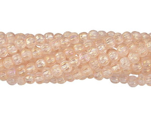 Czech Glass 3mm Luster Iris Rosaline Melon Bead Strand by Starman Czech Glass 3mm Luster Iris Rosaline Melon Bead Strand by Starman