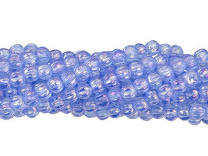 Czech Glass 3mm Luster Iris Sapphire Melon Bead Strand by Starman Czech Glass 3mm Luster Iris Sapphire Melon Bead Strand by Starman
