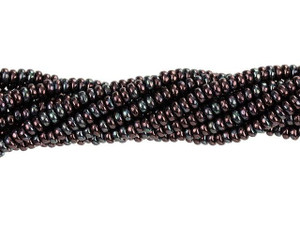 Czech Glass 3mm Luster Metallic Amethyst Rondelle Bead Strand by Starman Czech Glass 3mm Luster Metallic Amethyst Rondelle Bead Strand by Starman
