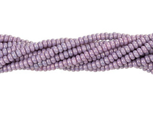 Czech Glass 3mm Luster Opaque Lilac Rondelle Bead Strand by Starman Czech Glass 3mm Luster Opaque Lilac Rondelle Bead Strand by Starman