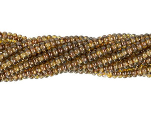Czech Glass 3mm Luster Transparent Gold/Smoky Topaz Rondelle Bead Strand by Starman Czech Glass 3mm Luster Transparent Gold/Smoky Topaz Rondelle Bead Strand by Starman
