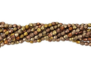 Czech Glass 3mm Matte - Metallic Gold Iris Fire-Polish Bead Strand by Starman Czech Glass 3mm Matte - Metallic Gold Iris Fire-Polish Bead Strand by Starman