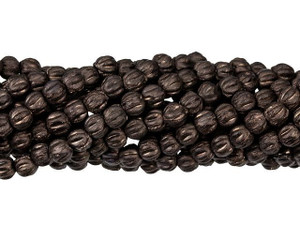 Czech Glass 3mm Matte Dark Bronze Melon Bead Strand by Starman Czech Glass 3mm Matte Dark Bronze Melon Bead Strand by Starman