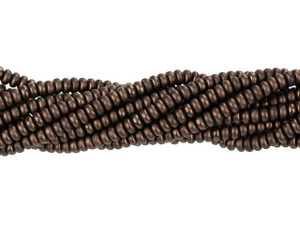 Czech Glass 3mm Matte Dark Bronze Rondelle Bead Strand by Starman Czech Glass 3mm Matte Dark Bronze Rondelle Bead Strand by Starman