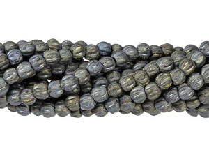 Czech Glass 3mm Matte Iris Green Melon Bead Strand by Starman Czech Glass 3mm Matte Iris Green Melon Bead Strand by Starman