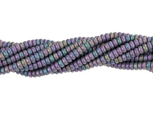 Czech Glass 3mm Matte Iris Purple Rondelle Bead Strand by Starman Czech Glass 3mm Matte Iris Purple Rondelle Bead Strand by Starman