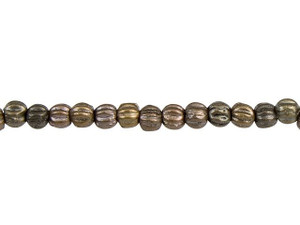 Czech Glass 3mm Matte Metallic Leather Melon Bead Strand by Starman Czech Glass 3mm Matte Metallic Leather Melon Bead Strand by Starman