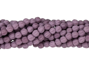 Czech Glass 3mm Matte Opaque Purple Melon Bead Strand by Starman Czech Glass 3mm Matte Opaque Purple Melon Bead Strand by Starman
